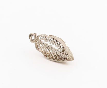 925 Sterling Silver Vintage Pendant Filigree Cinderella Slipper Charm  PT25179