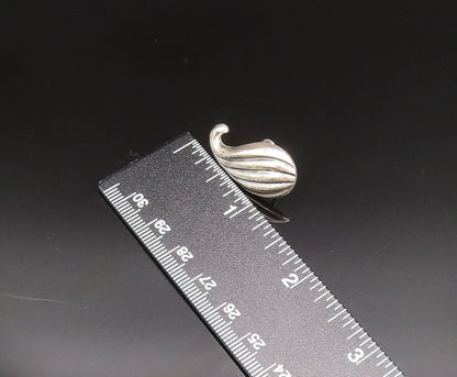 JEWELART 925 Silver  Vintage Unique Ribbed Swirl Screw Back Earrings  EG11934
