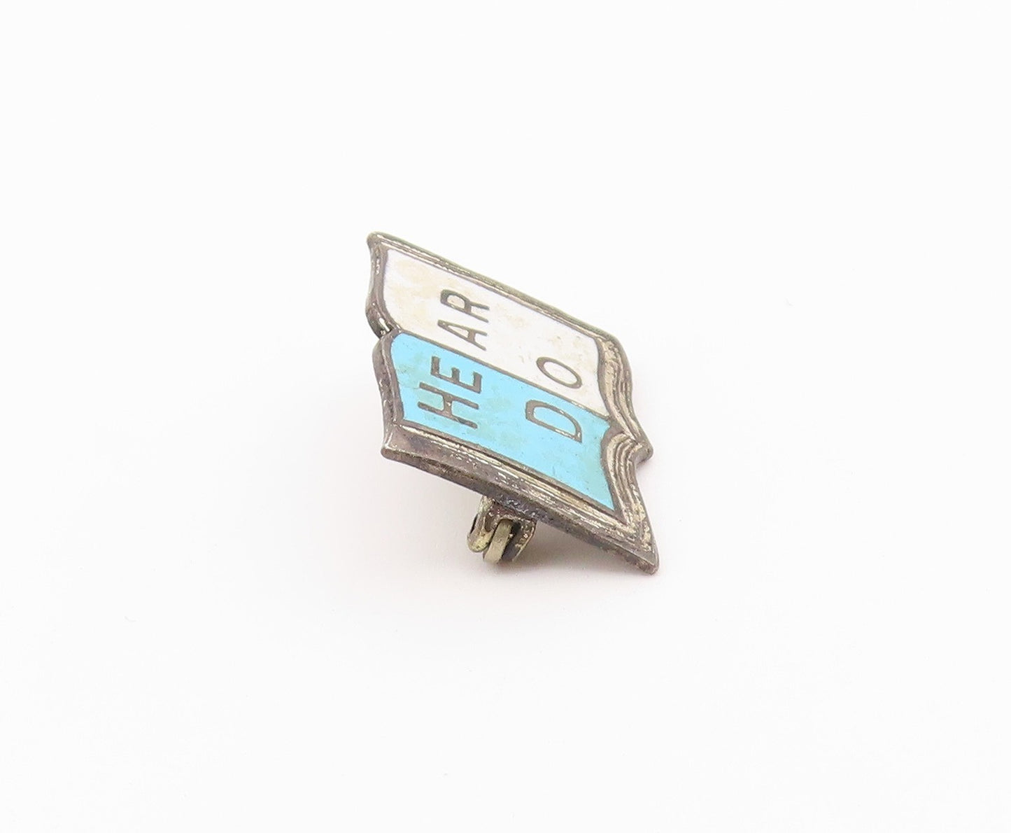 925 Sterling Silver  Vintage Enamel Open Book Motif Brooch Pin  BP8223