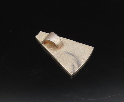 POLAND 925 Silver  Vintage Two Tone Carved Graduated Triangle Pendant  PT21874