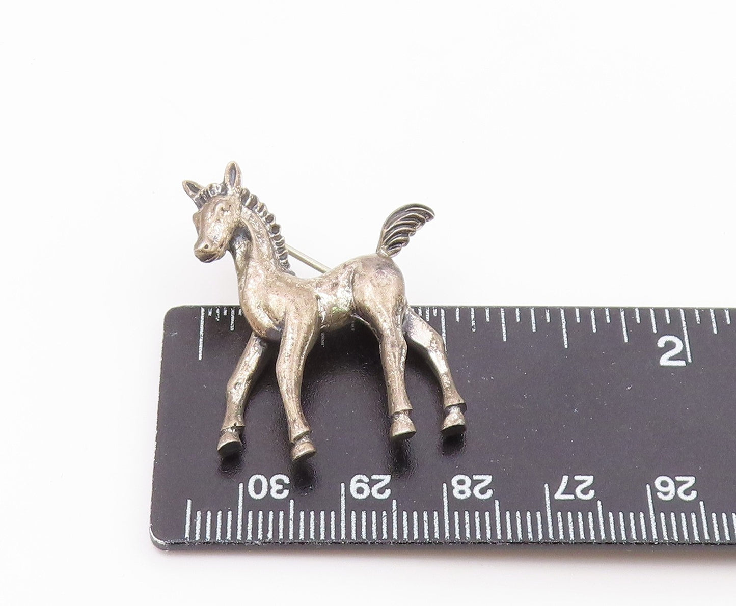 BEAU 925 Sterling Silver Vintage Dainty Horse Motif Animal Brooch Pin BP10014