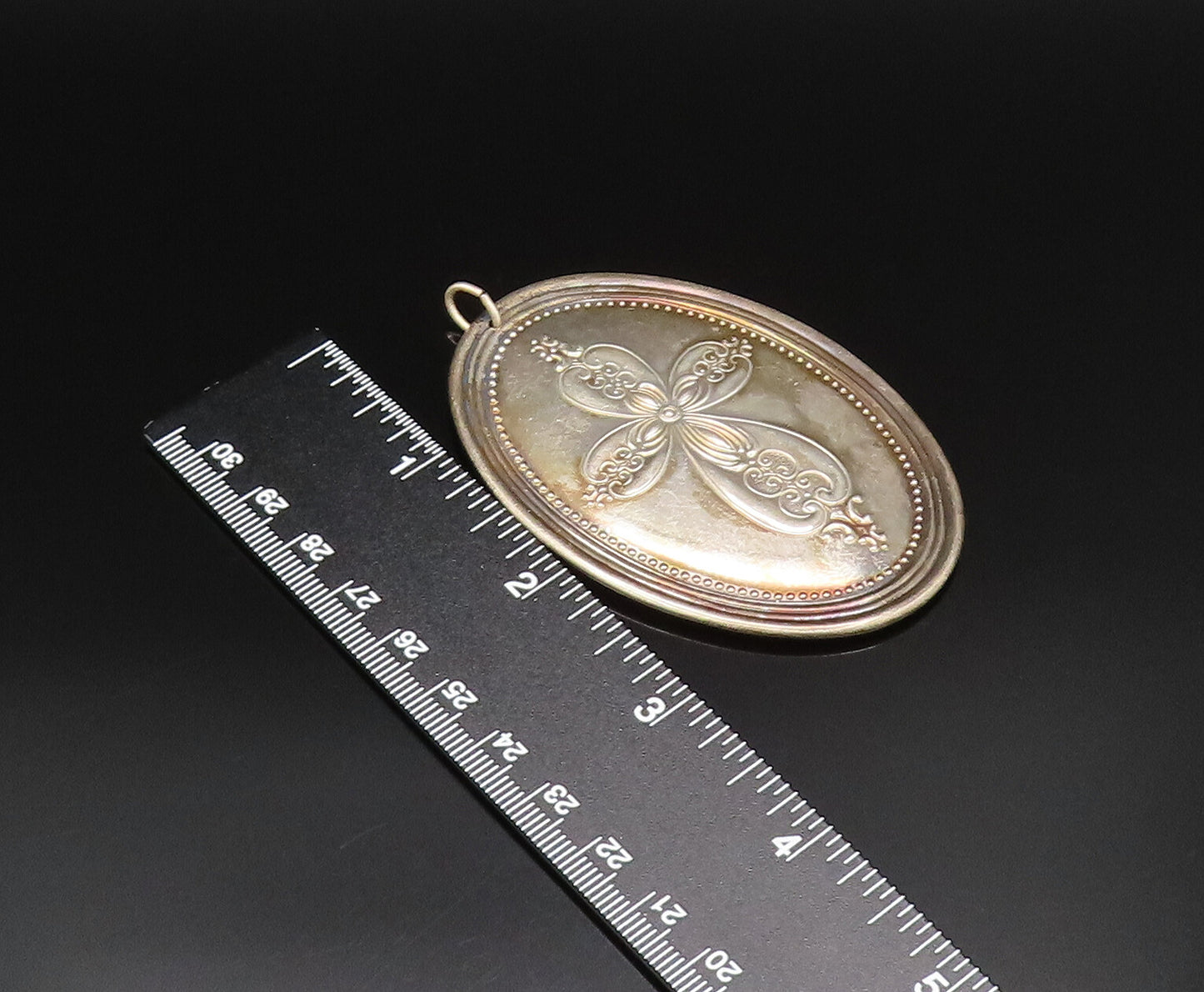 TOWLE 925 Silver  Vintage 1972 Hollow Dove Birds & Cross Drop Pendant  PT21475