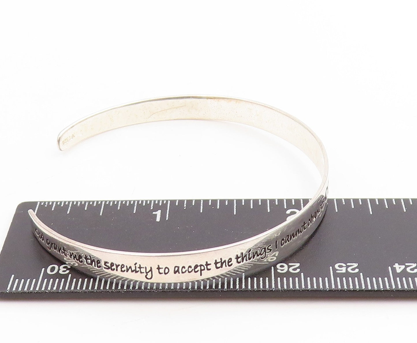 925 Sterling Silver Vintage Bracelet Engraved Courage Serenity Prayer  BT11483