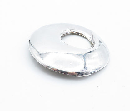 MEXICO 925 Sterling Silver  Vintage Polished Open Circle Brooch Pin  BP2633