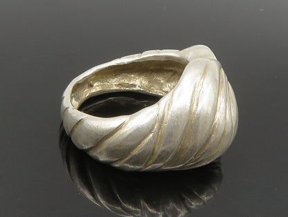 925 Sterling Silver  Vintage Shiny Fluted Lion Motif Ring Sz 6.5  RG24164