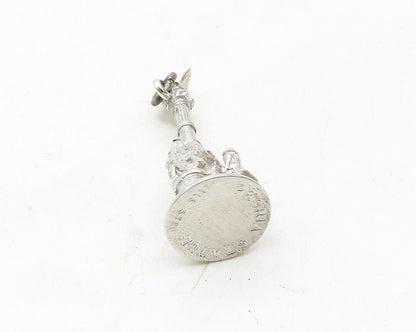 WELLS 925 Sterling Silver  Vintage Petite Sculpted Statue Drop Pendant  PT7655