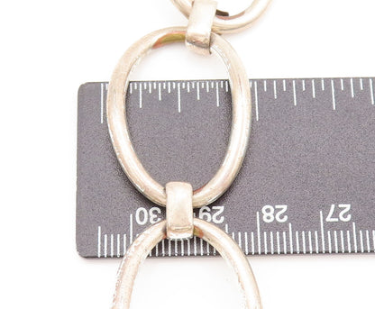 925 Sterling Silver  Vintage Minimalist Modernist Loop Link Bracelet  BT9979