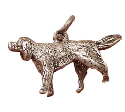 925 Sterling Silver Vintage Solid Walking Dog Charm Pendant  PT2273