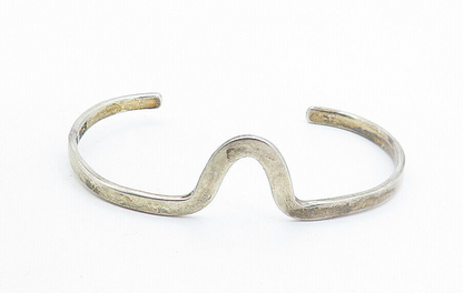 MEXICO 925 Sterling Silver  Vintage Petite Smooth UShape Cuff Bracelet BT2684