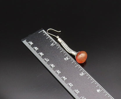 925 Sterling Silver  Vintage Foxtail Chain Baltic Amber Earrings  EG12129