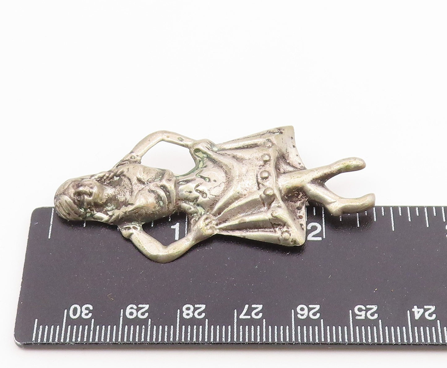 MEXICO 925 Sterling Silver  Vintage Antique Dancing Woman Brooch Pin  BP4117