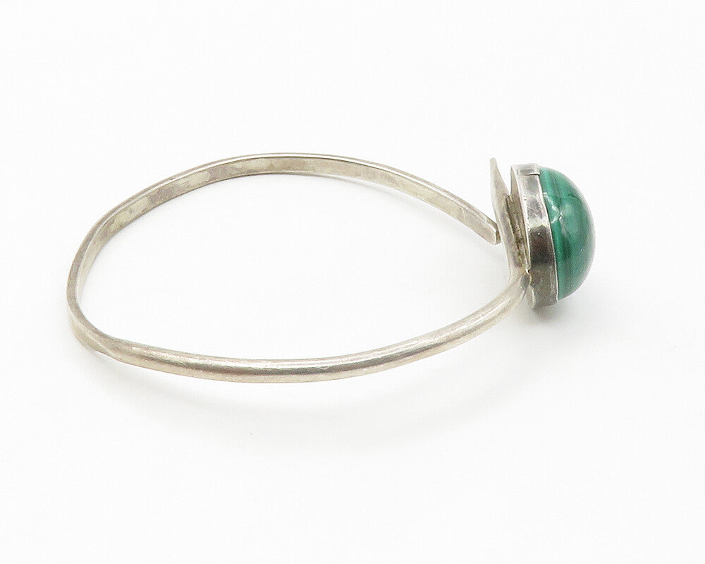 NAVAJO 925 Sterling Silver Vintage Southwestern Malachite Bracelet BT5405