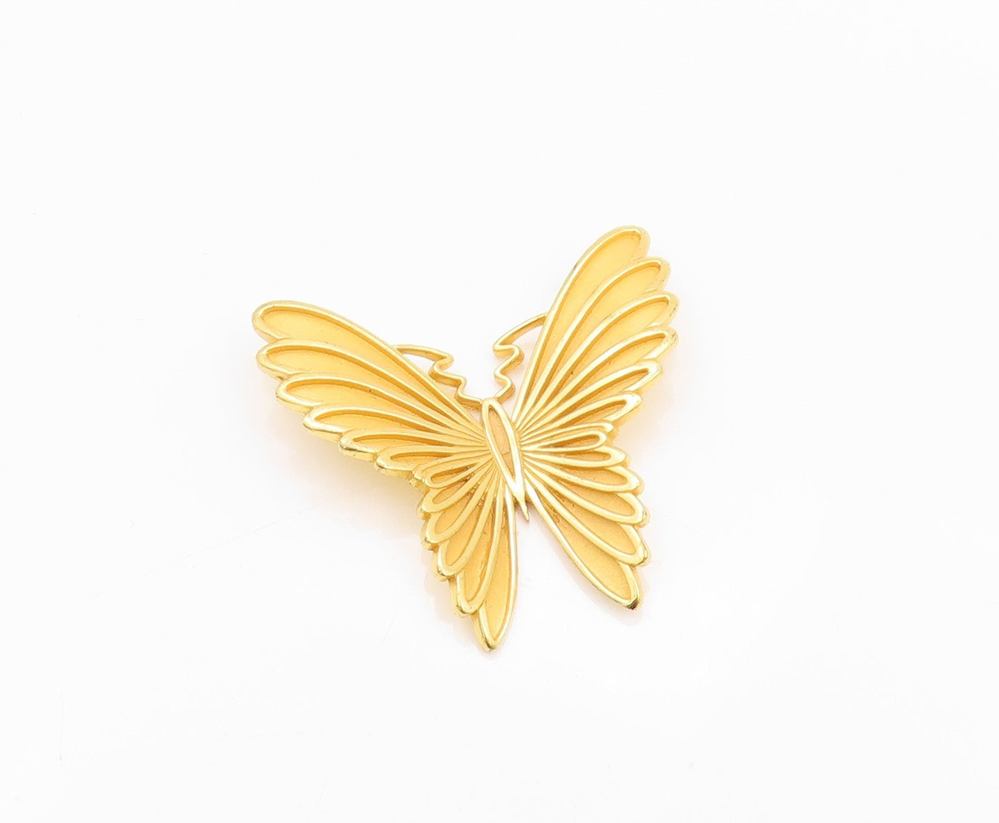925 Sterling Silver Vintage Pendant Gold Plated Designer Cut Butterfly  PT23987