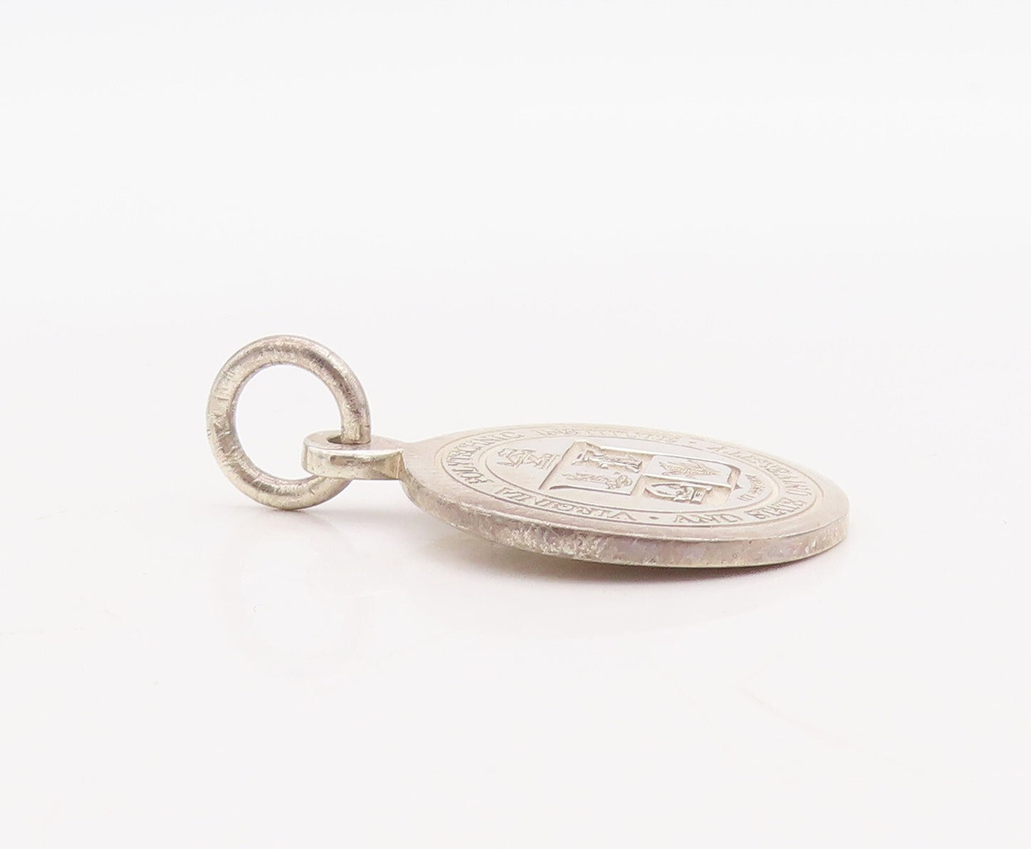 925 Sterling Silver Vintage Pendant Virginia State School Carved Coin  PT23569