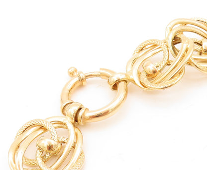 925 Sterling Silver Vintage Necklace Gold Plated Cutout Interlocked Rings NE4410