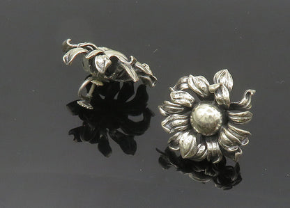 NAPIER 925 Sterling Silver Vintage Rare Flower Non Pierce Earrings  EG10046