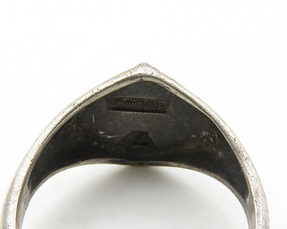 925 Silver  Vintage Antique Boy Scouts Of America Band Ring Sz 7  RG19733