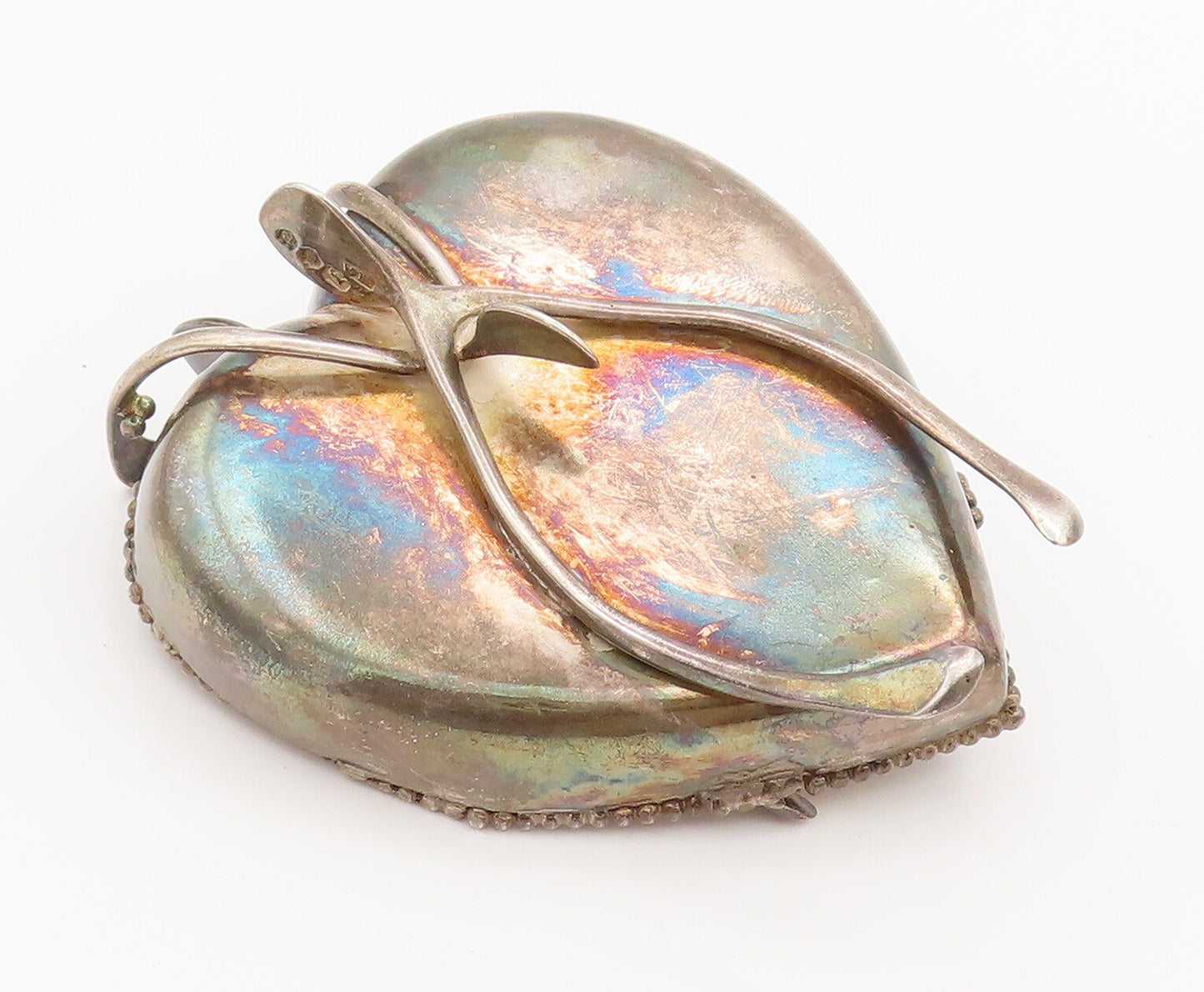 HA ENGLAND 925 Sterling Silver  Vintage Large Caged Heart Artifact  TR3579