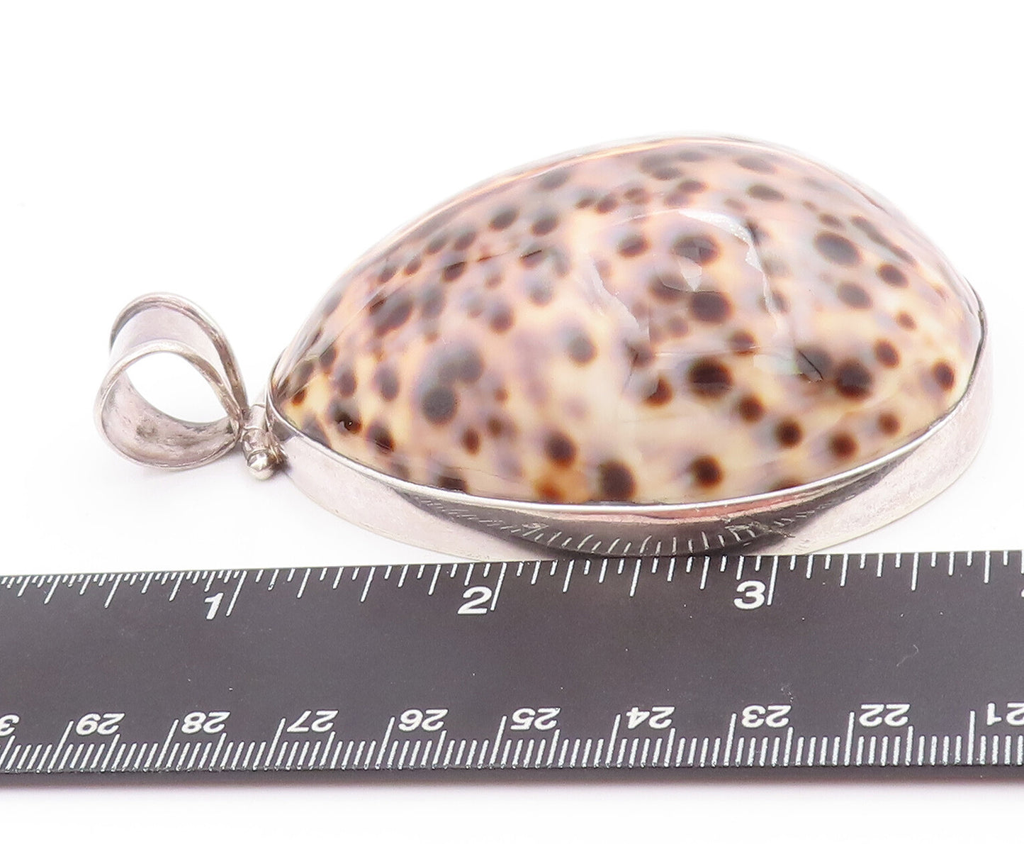 925 Sterling Silver Vintage Pendant Large Domed Bug Shape Gemstone  PT22859
