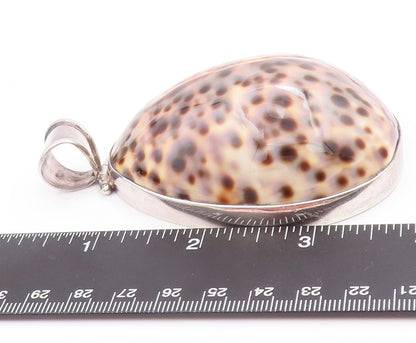 925 Sterling Silver Vintage Pendant Large Domed Bug Shape Gemstone  PT22859