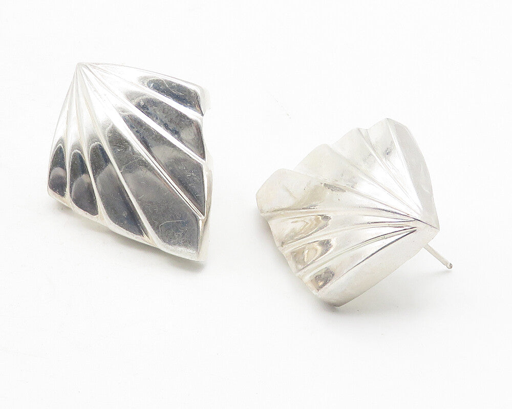 CHARLES KRYPELL 925 Sterling Silver Vintage Shiny Hollow Drop Earrings EG6230