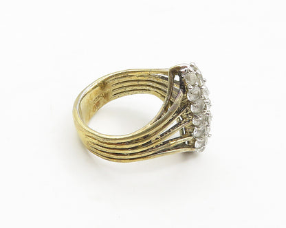 PANETTA 925 Silver  Vintage Topaz Gold Plated Cocktail Ring Sz 7.5  RG19335