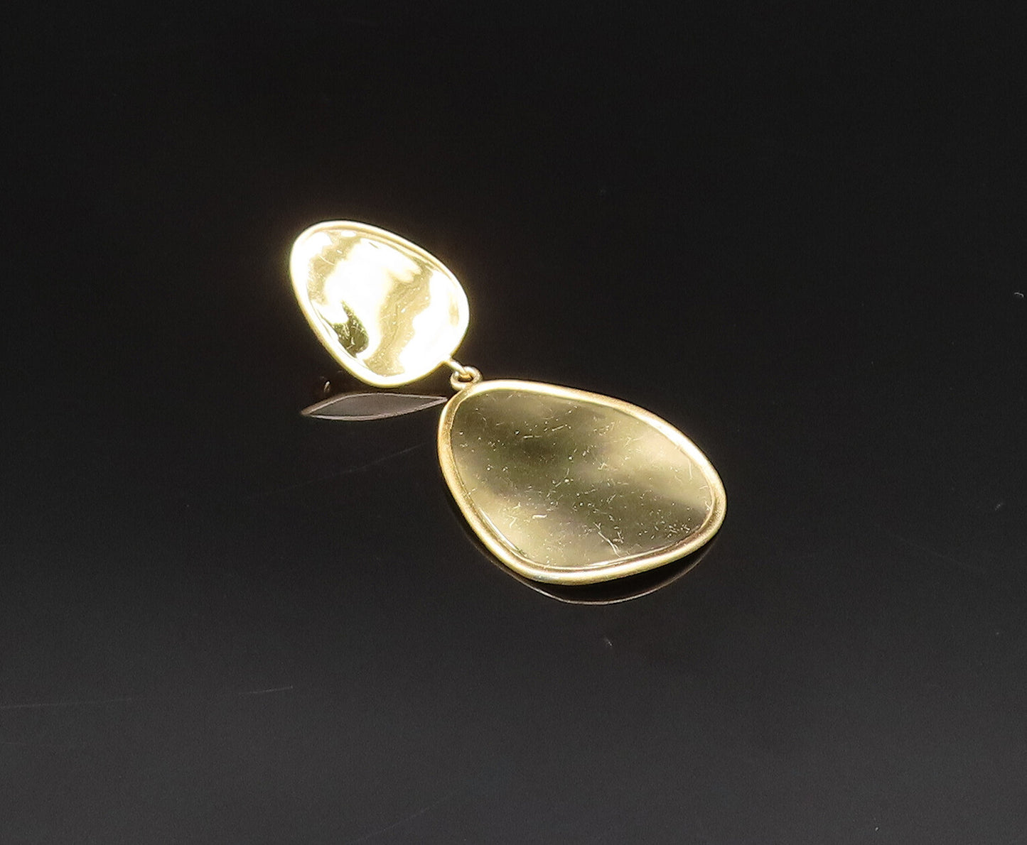 925 Sterling Silver  Vintage Shiny Gold Plated Dangle Earrings  EG11915