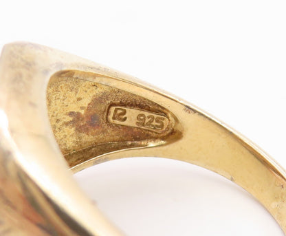 925 Sterling Silver Vintage Ring Real Diamonds Religious Cross  Sz 9  RG35900