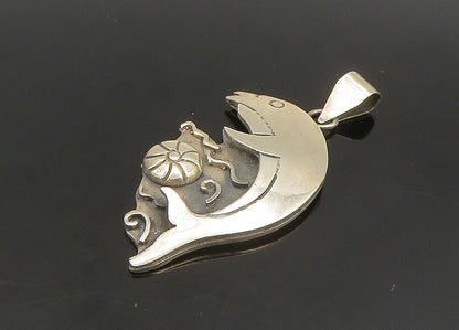 925 Sterling Silver  Vintage Leaping Dolphin Animal Motif Pendant  PT19218
