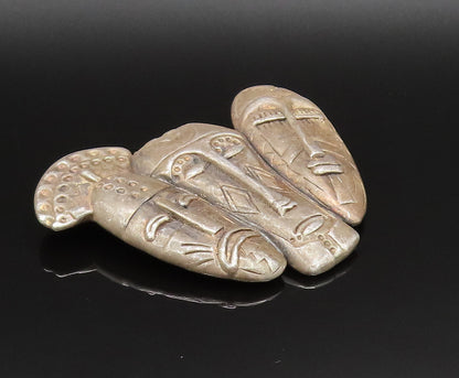FREDERIC JEAN DUCLOS 925 Silver  Vintage Large Warrior Head Brooch Pin  BP9800