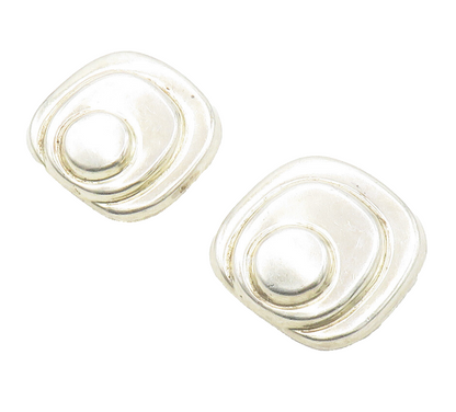 MEXICO 925 Silver  Vintage Graduated Design Shiny Non Pierce Earrings  EG7910
