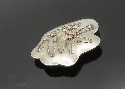 BWS 925 Sterling Silver  Vintage Modernist Twist Pattern Brooch Pin  BP8091