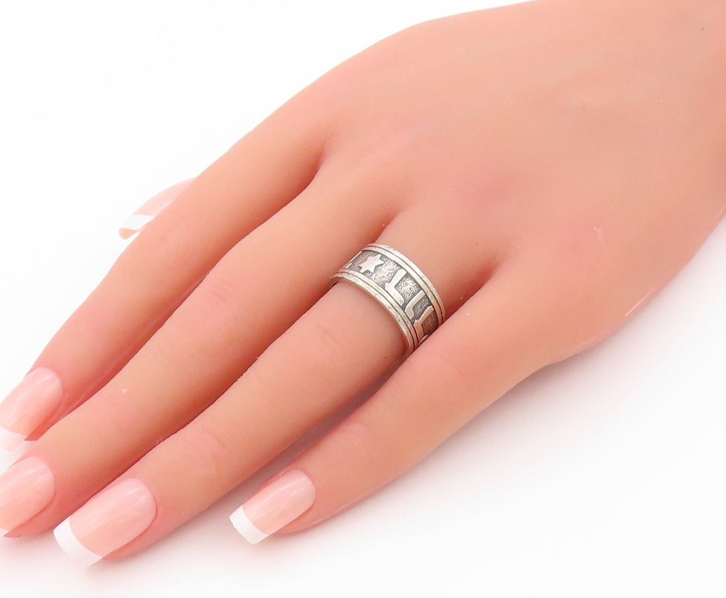 925 Sterling Silver Vintage Ring JAMES AVERY Bible Hebrew Verse Sz 7 RG32419