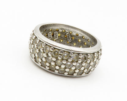 925 Sterling Silver  Vintage Cubic Zirconia Eternity Band Ring Sz 5  RG14245