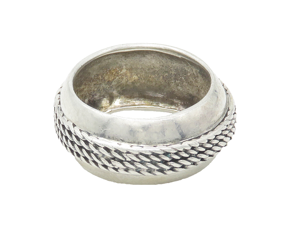 925 Sterling Silver  Vintage Shiny Rope Twist Round Band Ring Sz 6  RG14533