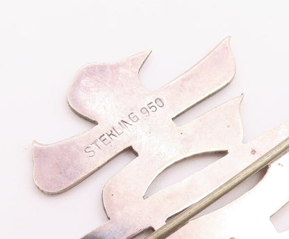 925 Sterling Silver  Vintage Shiny Smooth Cutout Design Brooch Pin  BP5488