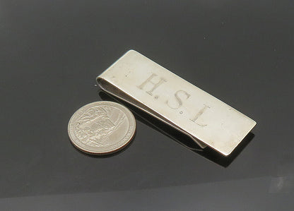 TIFFANY & CO. 925 Sterling Silver Vintage Shiny Initials Money Clip  TR2972