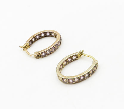 925 Sterling Silver  Topaz Gold Plated Shiny UShape Hoop Earrings  EG8383