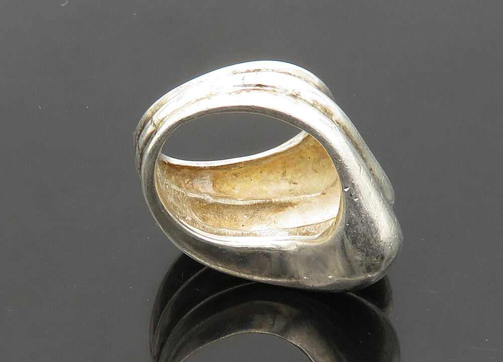 JM 925 Sterling Silver  Vintage Shiny Fluted Dome Band Ring Sz 5  RG21241