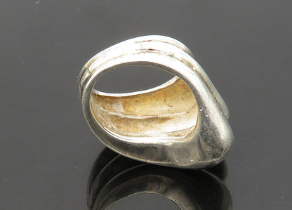 JM 925 Sterling Silver  Vintage Shiny Fluted Dome Band Ring Sz 5  RG21241