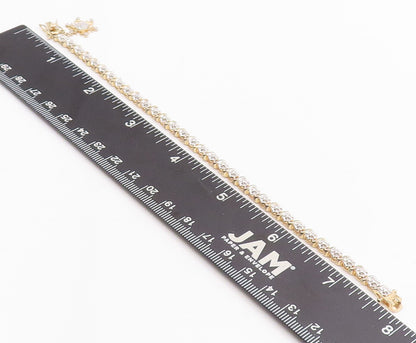 925 Sterling Silver Vintage Bracelet Floral Carved Dangling Snow Flake  BT10619