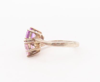 925 Sterling Silver Vintage Ring Minimalist 2 Tone Round Cut CZ  Sz 6  RG28530