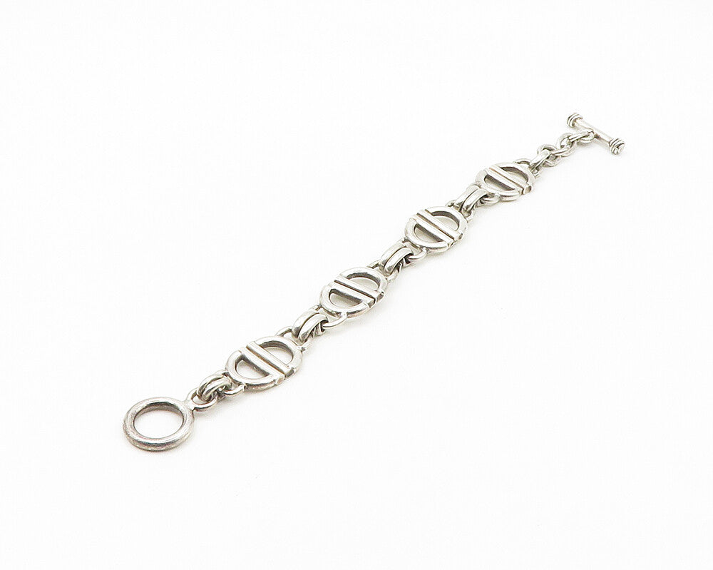 925 Sterling Silver  Vintage Shiny Smooth Anchor  Link Chain Bracelet  BT7722