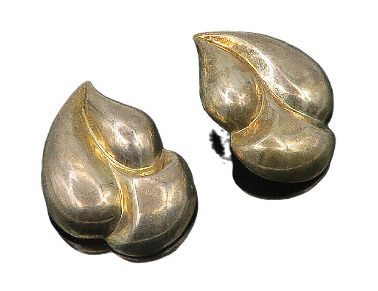 BAYANIHAN 925 Silver & 14K GOLD  Vintage Shiny Hollow Drop Earrings  EG9068