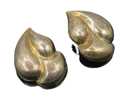 BAYANIHAN 925 Silver & 14K GOLD  Vintage Shiny Hollow Drop Earrings  EG9068