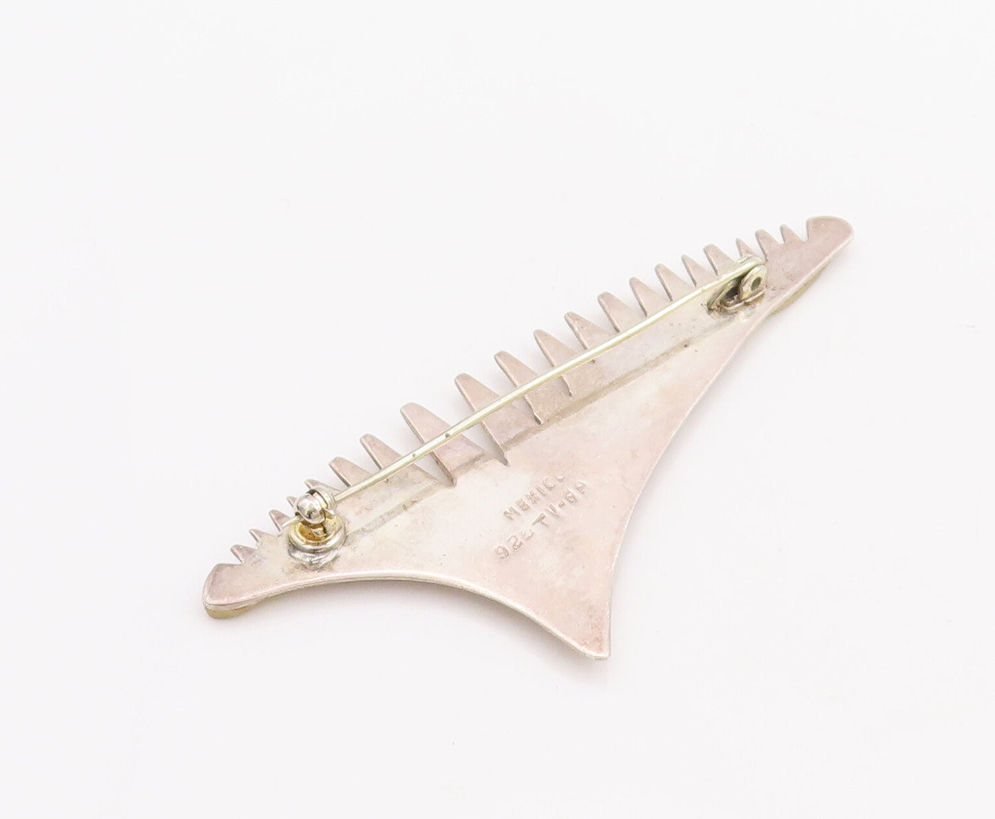 925 Sterling Silver Vintage Brooch Pin MEXICO Designer Spikey Cutout  BP11057