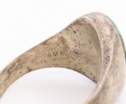 925 Sterling Silver Vintage Ring Multi Gemstone Inlay Band  Sz 9.5  RG34618