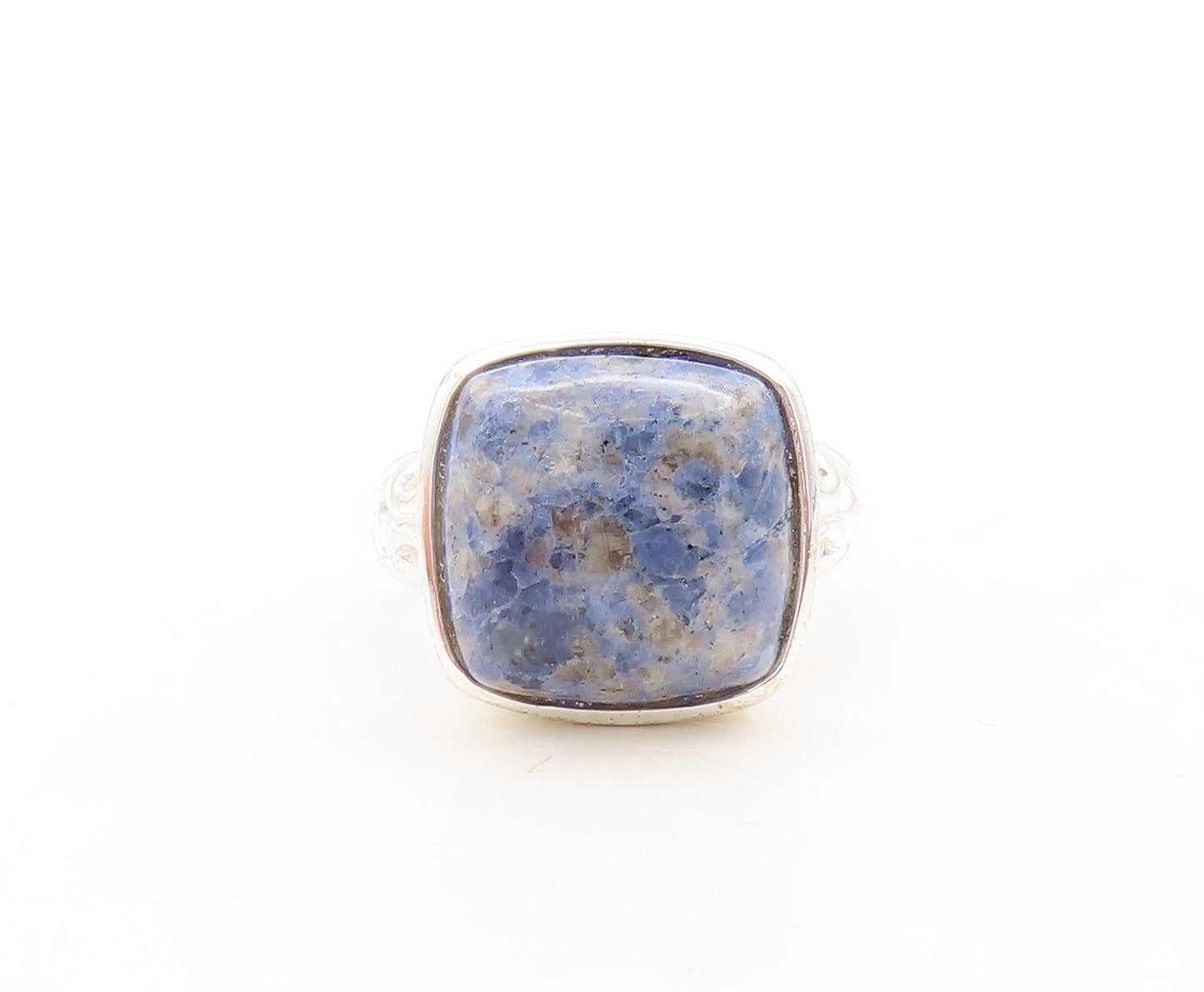 925 Sterling Silver Vintage Ring Square Cabochon Gemstone  Sz 7 RG31574