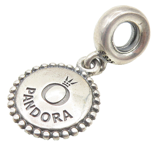 PANDORA 925 Sterling Silver Vintage 2013 Round Charm Pendant  PT9437