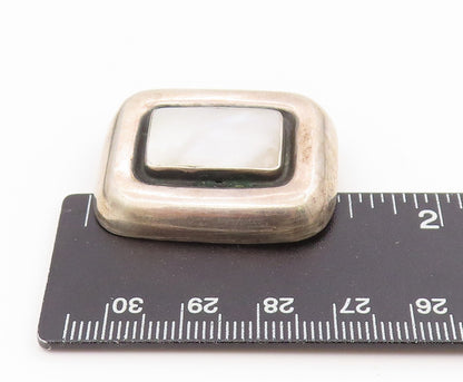 925 Sterling Silver Vintage Brooch Pin POLAND Mother Of Pearl Charm  BP12191